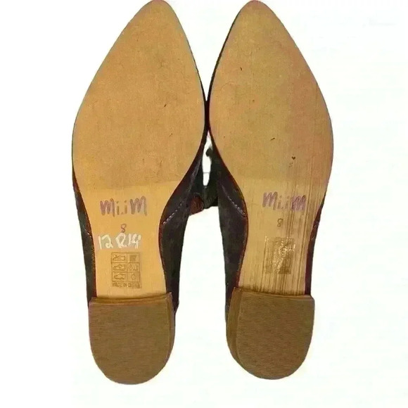 Mi.iM Woman’s Grey Leather Faux Calf Hair Mule Slide Shoe Size 8​ - Picture 4 of 7